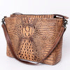 ADBG971 American Darling Crocodile Embossed Western Leather Messenger Bag