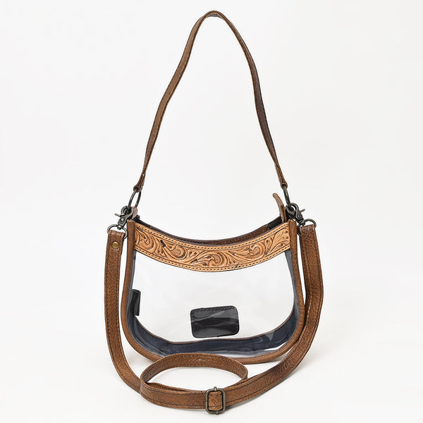 ADBG1098 American Darling Western Leather Clear Bag with Hand Tooled Accents
