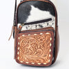ADBG1103 American Darling Western Leather Crossbody Bag Hair-On Cowhide Hand-Tooled Floral Front