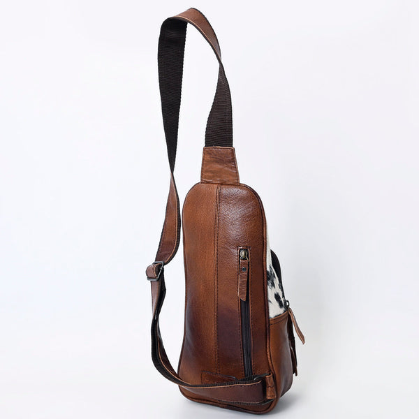 ADBG1103 American Darling Western Leather Crossbody Bag Hair-On Cowhide Hand-Tooled Floral Front