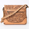 ADBG1108 American Darling Handcrafted Leather Western Crossbody Bag Hand-Tooled Floral Carving with Genuine Leather