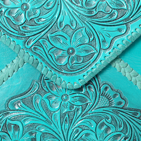 ADBG1109 American Darling Hand-Tooled Genuine Leather Western Envelope Bag Floral Carved Crossbody