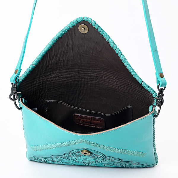 ADBG1109 American Darling Hand-Tooled Genuine Leather Western Envelope Bag Floral Carved Crossbody