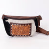 ADBG1110 American Darling Hair-On Cowhide Western Fanny Pack Genuine Leather Hand-Tooled Belt Bag