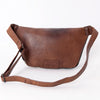 ADBG1110 American Darling Hair-On Cowhide Western Fanny Pack Genuine Leather Hand-Tooled Belt Bag
