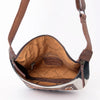 ADBG1110 American Darling Hair-On Cowhide Western Fanny Pack Genuine Leather Hand-Tooled Belt Bag