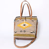 ADBG1111 American Darling Hand-Woven Saddle Blanket Western Tote Bag Genuine Leather Artisan Carryall