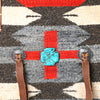 ADBG1115 American Darling Western Leather Tote Bag with Fringe & Handwoven Saddle Blanket Panel