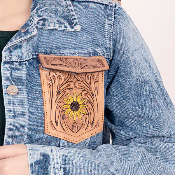 ADJKT002 American Darling Boho Denim & Harness Jacket Sunflower Fringe Top