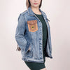 ADJKT002 American Darling Boho Denim & Harness Jacket Sunflower Fringe Top