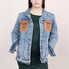 ADJKT002 American Darling Boho Denim & Harness Jacket Sunflower Fringe Top