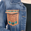 ADJKT006 American Darling Denim & Harness Jacket Aztec Tooled Fringe Top