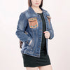 ADJKT006 American Darling Denim & Harness Jacket Aztec Tooled Fringe Top