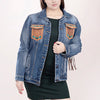 ADJKT006 American Darling Denim & Harness Jacket Aztec Tooled Fringe Top
