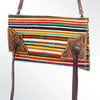 ADBG701 American Darling Handcrafted Hand Tooled Leather Saddle Blanket Cross body Bag