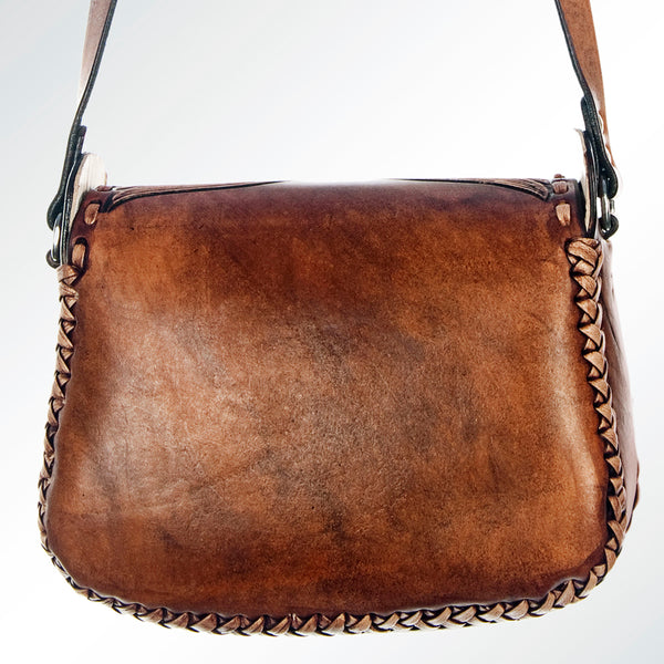 ADBGH107 American Darling Hand Tooled Leather Messenger Bag with Braided Accents