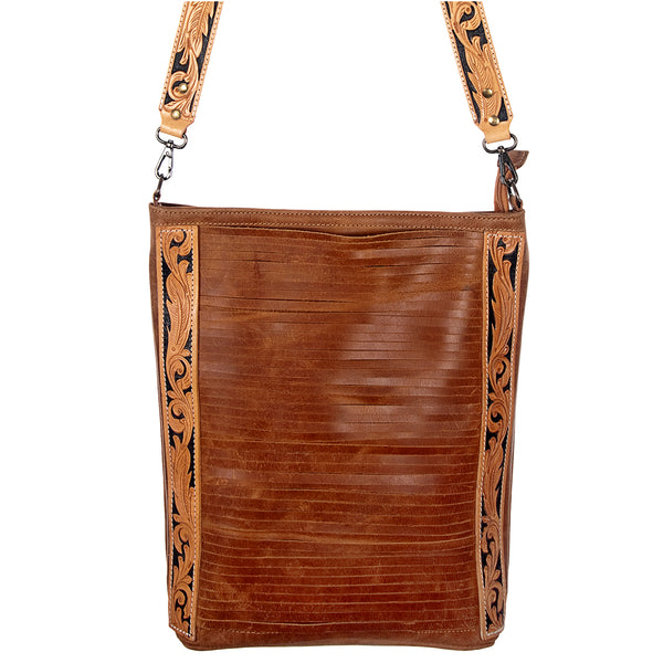 ADBG379 American Darling Hand Tooled Leather Large Cross body Bag Western Luxe Crossbody