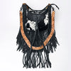 ADBG351 American Darling Western Leather Crossbody Bag with Hair-On Cowhide and Hand Tooled Strap