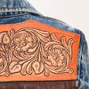 ADJKT005 American Darling Boho Denim Harness Jacket Floral Tooled Fringe