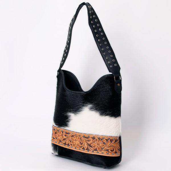 ADBG1122 American Darling Handcrafted Cowhide Leather Hobo Bag with Tooled Floral Details - Premium Western Style
