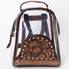 ADBGS156 Clear Stadium-Approved Backpack with Tooled Leather Pocket - Western Transparent Bag