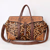 ADBG516 American Darling Hand Tooled Floral & Hair-On Cowhide Western Duffel Bag