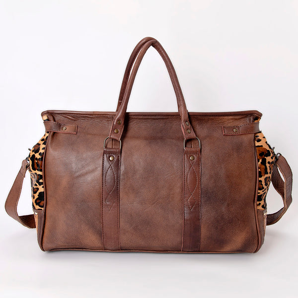 ADBG516 American Darling Hand Tooled Floral & Hair-On Cowhide Western Duffel Bag