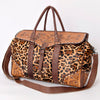 ADBG516 American Darling Hand Tooled Floral & Hair-On Cowhide Western Duffel Bag