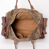 ADBG608 American Darling Hand Tooled Floral & Hair-On Cowhide Western Leather Duffel Bag with Fringes