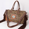 ADBG608 American Darling Hand Tooled Floral & Hair-On Cowhide Western Leather Duffel Bag with Fringes