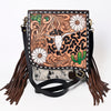 ADBGA333 American Darling Buck Stitched Tooled Leather Hair-On Cowhide Messenger Bag