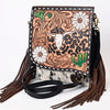 ADBGA333 American Darling Buck Stitched Tooled Leather Hair-On Cowhide Messenger Bag