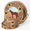 ADBGA334 American Darling Hand Tooled Genuine Leather Floral Carved Canteen Bag