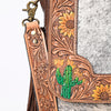 ADBGA336 American Darling Hair-On Cowhide Tooled Leather Messenger Bag With Fringe