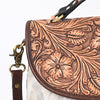 ADBGA338 American Darling Hair-On Cowhide Hand Tooled Leather Messenger Bag