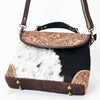 ADBGA338 American Darling Hair-On Cowhide Hand Tooled Leather Messenger Bag