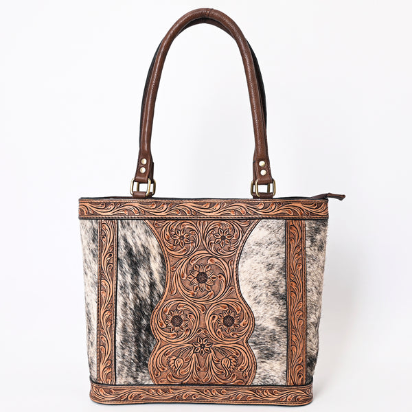 ADBGA339 American Darling Hair-On Cowhide Hand Tooled Leather Tote Bag