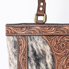 ADBGA339 American Darling Hair-On Cowhide Hand Tooled Leather Tote Bag