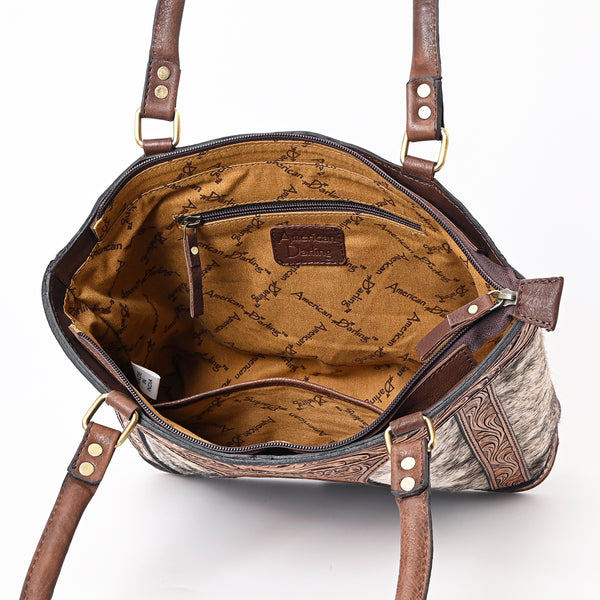 ADBGA339 American Darling Hair-On Cowhide Hand Tooled Leather Tote Bag