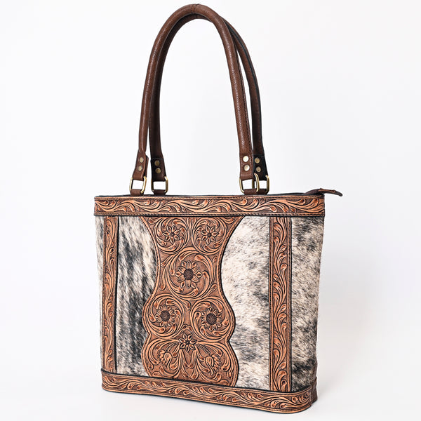 ADBGA339 American Darling Hair-On Cowhide Hand Tooled Leather Tote Bag