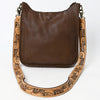 ADBGM245 Leather Crossbody Bag - Western Hand-Tooled Strap Purse