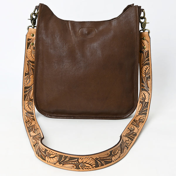 ADBGM245 Leather Crossbody Bag - Western Hand-Tooled Strap Purse