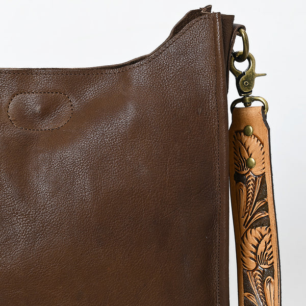 ADBGM245 Leather Crossbody Bag - Western Hand-Tooled Strap Purse