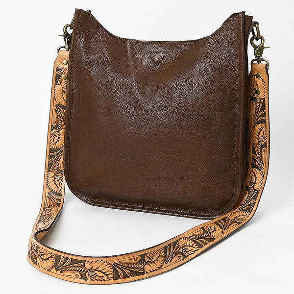 ADBGM245 Leather Crossbody Bag - Western Hand-Tooled Strap Purse