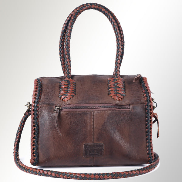ADBGM270 Western Braided Fringe Duffel with Turquoise Concho - Genuine Leather