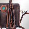 ADBGM270 Western Braided Fringe Duffel with Turquoise Concho - Genuine Leather