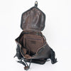 ADBGM275 Western Leather Backpack - Braided Trim, Fringe & Buckle Closure