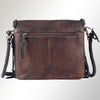 ADBGM261 Handcrafted Leather Crossbody Bag with Turquoise Concho & Braided Trim - Western Shoulder Purse