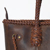 ADBGM328 Handmade Leather Crossbody Bag with Braided Edges - Western Compact Purse