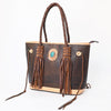 ADBGM328 Handmade Leather Crossbody Bag with Braided Edges - Western Compact Purse
